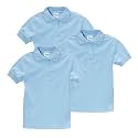 unik Girl's Uniform Polo Shirt Short Sleeve White Navy Sky Blue Red Green Pink