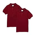 unik Girl's Uniform Polo Shirt Short Sleeve White Navy Sky Blue Red Green Pink