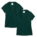 unik Girl's Uniform V-Neck Collar Shirt Short Sleeve Great for School Burgundy Navy White Sky Blue Green Purple Yellow Red