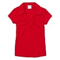 unik Girl's Uniform V-Neck Collar Shirt Short Sleeve Great for School Burgundy Navy White Sky Blue Green Purple Yellow Red