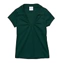 unik Girl's Uniform V-Neck Collar Shirt Short Sleeve Great for School Burgundy Navy White Sky Blue Green Purple Yellow Red
