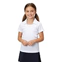 unik Girl's Uniform V-Neck Collar Shirt Short Sleeve Great for School Burgundy Navy White Sky Blue Green Purple Yellow Red