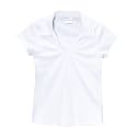 unik Girl's Uniform V-Neck Collar Shirt Short Sleeve Great for School Burgundy Navy White Sky Blue Green Purple Yellow Red