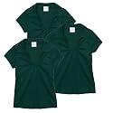 unik Girl's Uniform V-Neck Collar Shirt Short Sleeve Great for School Burgundy Navy White Sky Blue Green Purple Yellow Red