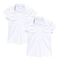 unik Girl's Uniform V-Neck Collar Shirt Short Sleeve Great for School Burgundy Navy White Sky Blue Green Purple Yellow Red