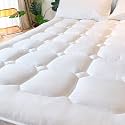 UNILIBRA Full Size Mattress Pad Cooling Rayon from Bamboo, Quilted Fitted Mattress Protector Pillow Top Mattress Cover with Deep Pocket Up to 19 Inches, Ultra Soft Filling Mattress Topper