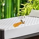 UNILIBRA Twin XL Mattress Pad Waterproof Rayon Made from Bamboo, Fitted Deep Pocket Mattress Cover fits 6''-19'', Breathable Quilted Mattress Protector, White