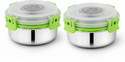 UNINOX Stainless steel lock n lock green color containers 425ml Set of 2 Containers Stainless Steel Office Lunch Box
