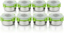 UNINOX Stainless steel lock n lock green color containers 425ml Set of 8 Containers Stainless Steel Office Lunch Box