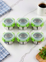 UNINOX Stainless steel lock n lock green color containers 425ml Set of 6 Containers Stainless Steel Office Lunch Box (425 ml)