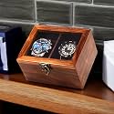 Anniversary Valentine Gift For Husband Wife Girlfriend Boyfriend, Honeycomb 2 Slot Watch Box For Men Women, Handmade Wooden Watch Box Organizer Dislay Case For Gift.