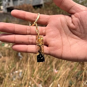 black and gold foil design resin alphabet initial letter keychain key ring for men women girls purse handbags  black  h2-l0ur-b8l7_new