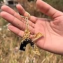 Black and Gold Foil Design Resin Alphabet Initial Letter Keychain Key Ring for Men Women Girls Purse Handbags | Black | H2-L0UR-B8L7_New