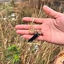Black and Gold Foil Design Resin Alphabet Initial Letter Keychain Key Ring for Men Women Girls Purse Handbags | Black | H2-L0UR-B8L7_New
