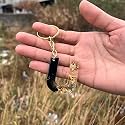 Black and Gold Foil Design Resin Alphabet Initial Letter Keychain Key Ring for Men Women Girls Purse Handbags | Black | H2-L0UR-B8L7_New