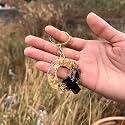 Black and Gold Foil Design Resin Alphabet Initial Letter Keychain Key Ring for Men Women Girls Purse Handbags | Black | H2-L0UR-B8L7_New