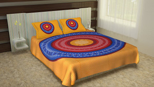 uniqchoice cotton king flat 120 tc floral 1 bedsheet with 2 pillow covers