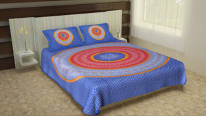 uniqchoice cotton king flat 120 tc floral 1 bedsheet with 2 pillow covers