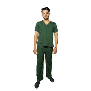uniqform active men39s scrub suit  set of top amp bottom  half sleeves  v neck  breathable fabric  comfortable  durable  uniform for doctors nurses and dentists