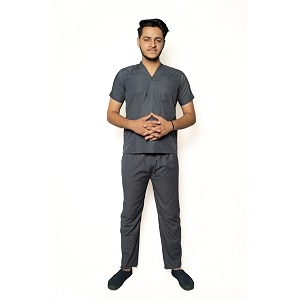 uniqform active men39s scrub suit  set of top amp bottom  half sleeves  v neck  breathable fabric  comfortable  durable  uniform for doctors nurses and dentists