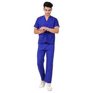 uniqform active men39s scrub suit  set of top amp bottom  half sleeves  v neck  breathable fabric  comfortable  durable  uniform for doctors nurses and dentists