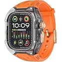 Transparent Mod Kit Rugged Case with Silicone Band Compatible with Ultra 49mm Series 9 8 7 44mm 45mm 46mm bands Crystal Clear Military Protective Cover Bumper Tactical