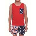 Unique Baby Boys American Boy 4th of July 2pc Tank Shorts Set