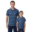 Unique Baby Boys Daddy and Me Matching Fish Pattern Polo Shirt