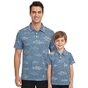Unique Baby Boys Daddy and Me Matching Fish Pattern Polo Shirt
