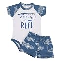 Unique Baby Boys Daddy and Me Matching Fish Pattern Polo Shirt