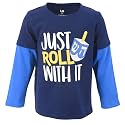 Unique Baby Boys Layered Long Sleeve Kids Toddler Graphic T Shirt