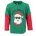 Unique Baby Boys Layered Long Sleeve Kids Toddler Graphic T Shirt