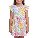 Unique Baby Girls' Short Sleeve Everyday Printed Dresses for Kid and Toddler, Sizes 2T-12Y