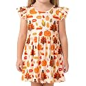 Unique Baby Girls' Short Sleeve Everyday Printed Dresses for Kid and Toddler, Sizes 2T-12Y