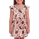 Unique Baby Girls' Short Sleeve Everyday Printed Dresses for Kid and Toddler, Sizes 2T-12Y