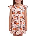 Unique Baby Girls' Short Sleeve Everyday Printed Dresses for Kid and Toddler, Sizes 2T-12Y