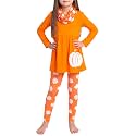 Unique Baby Girls Kids Toddler 3pc Outfit Set Long Sleeve Soft Knit Tunic Top Leggings and Scarf