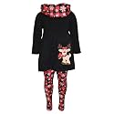 Unique Baby Girls Kids Toddler 3pc Outfit Set Long Sleeve Soft Knit Tunic Top Leggings and Scarf