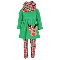 Unique Baby Girls Kids Toddler 3pc Outfit Set Long Sleeve Soft Knit Tunic Top Leggings and Scarf