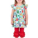 Unique Baby Toddler Girls 2pc Capri Pants Outfit Set with Top
