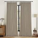 Unique Black Out Thick Linen Privacy Curtains 105 Inches Long for Room Divider 2 Panel Set, Neutral Pinch Pleat Double Layer Taupe Drapes Privacy Thermal with Hooks Rings for 104-106 Inch Large Window