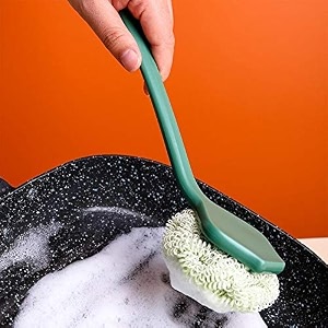 dish brush set of 1 dish scrub brush kitchen scrub brushes ergonomic non slip long handle for cleaning wash dishes sink cup glass pot green