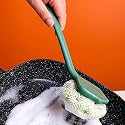 Dish Brush Set of 1 Dish Scrub Brush Kitchen Scrub Brushes Ergonomic Non Slip Long Handle for Cleaning Wash Dishes Sink Cup Glass Pot (Blue)