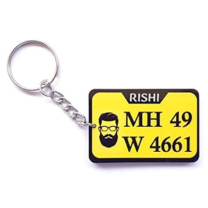 unique gifts personalised carbike number plate keychain design 10  wood
