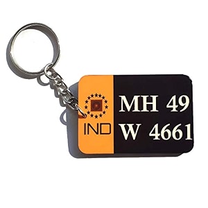 unique gifts personalised carbike number plate keychain design 8  wood
