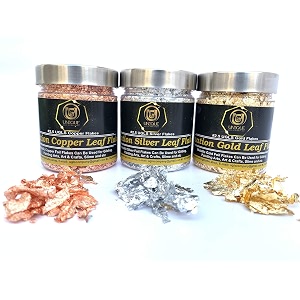 ugls flakes - color 25 3 bottles metallic gold leaf foil for resin art