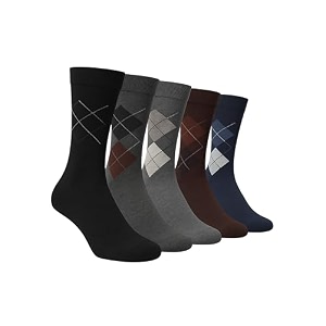unique gold leafing studio ugls premium cotton socks for men  soft breathable stretch fabric with cushion comfort  formal office dress socks  classic argyle pattern pack of 5