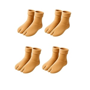 unique gold leafing studio ugls winter woolen socks for men amp women  super soft fleece lined split toe warm socks  anti-slip grip comfortable amp breathable winter wear pack of 4