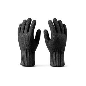 unique gold leafing studio ugls woolen winter gloves for men amp women black  warm thermal winter  soft stretchable wool knit  windproof for cold weather ideal for daily use travel amp bike riding