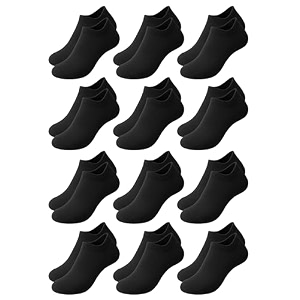 unique gold leafing studio ugls invisible cotton socks for men women  loafer socks soft cotton low cut liner for shoes amp sneakers  anti-slip breathable comfort black pack of 12